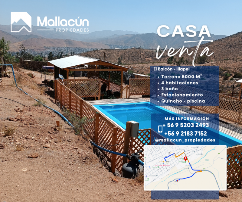 el Balcón, Illapel | Terreno Con Casa en Venta