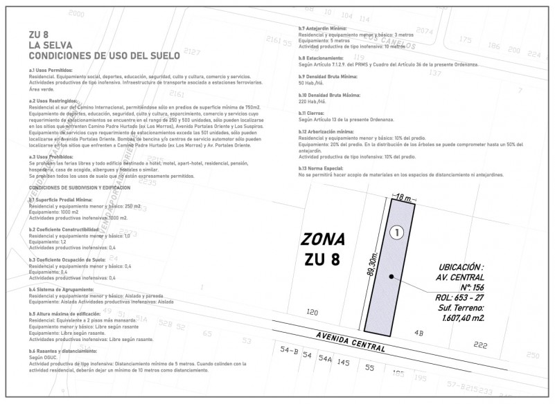 Venta Terreno 1600 M2 Av. Central, San Bernardo.