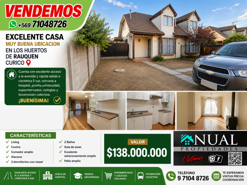 Fotografía de 🏡 ¡vendemos! Casa en los Huertos de Rauquén, Curico