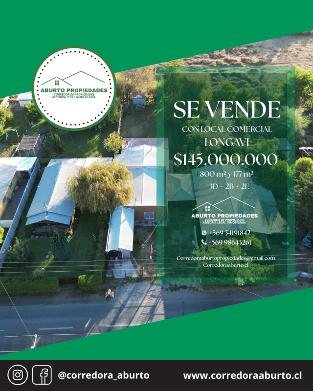 Casa Con Local Comercial en Longavi