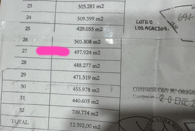 Sitio en Retulemu 500M2