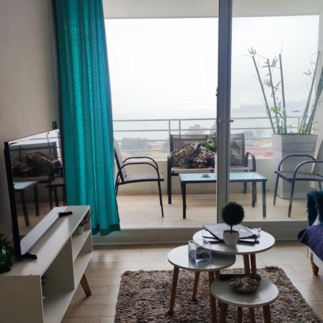 Concón / Arriendo Depto Amoblado 1D 1B Vista Al Mar
