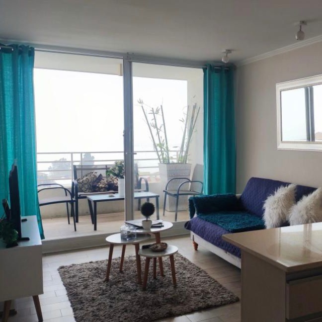 Concón / Arriendo Depto Amoblado 1D 1B Vista Al Mar