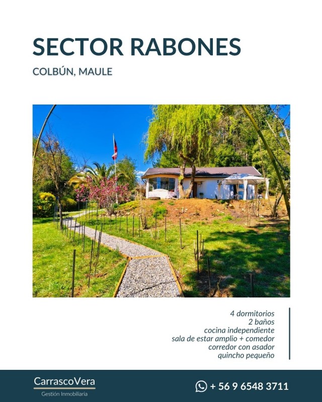 🏡 Se Vende Casa Parcela | Sector Rabones, Colbún 🌿