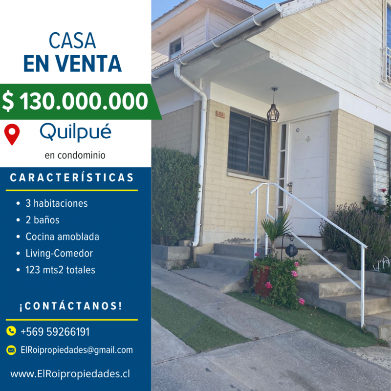 Fotografía de Casa de Dos Pisos en Condominio – Quilpué
