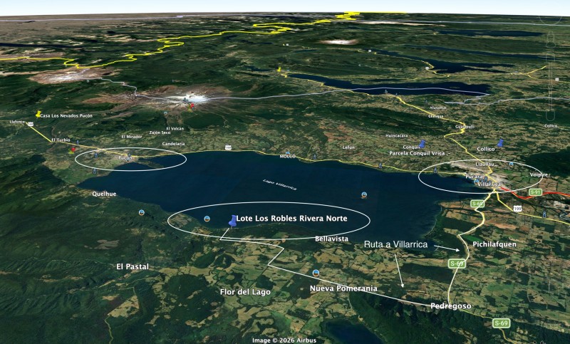 Rivera Norte Lago Villarrica Vista Al Lago y Volcán