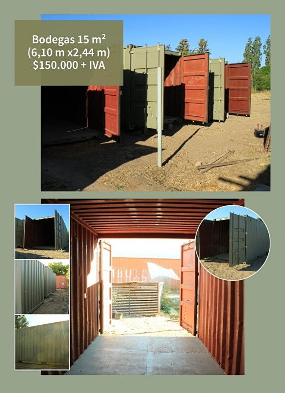Arriendo Container y Bodegas 15 y 10 M2