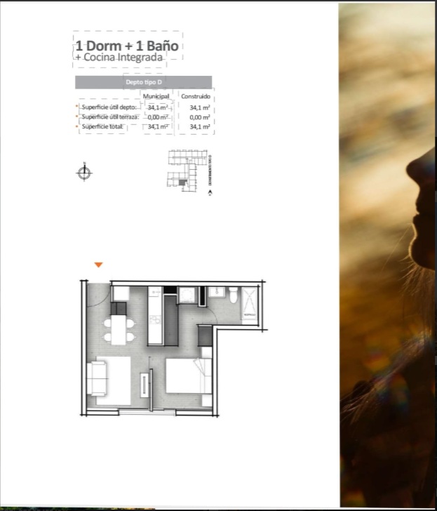 Departamento en Venta 1D 1B 1Est en Quinta Normal