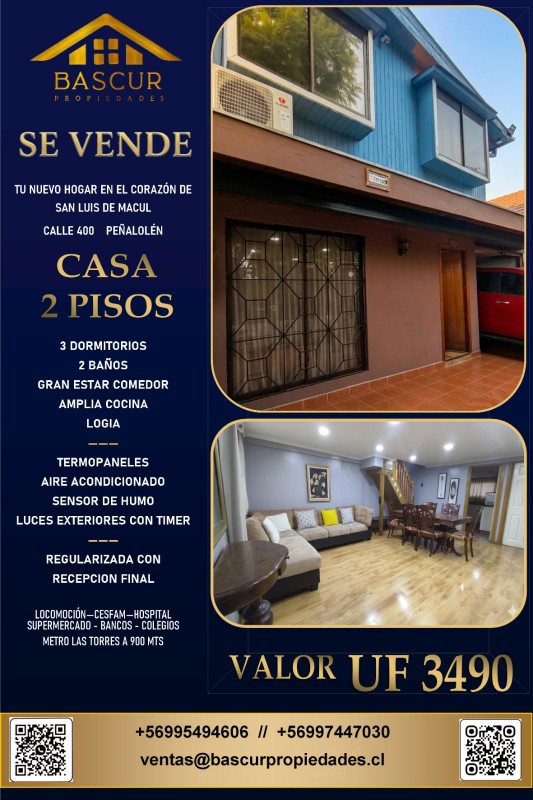 Ariendo Casa Sector San Luis de Macul Peñalolén