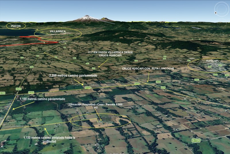 21 Km. de Villarrica Casa en Parcela 7 Faja Huiscapi