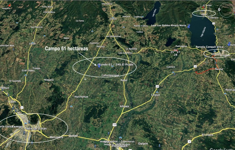 240 Hectáreas 25 Km. de Temuco Sector Huichahue Camino Cunco