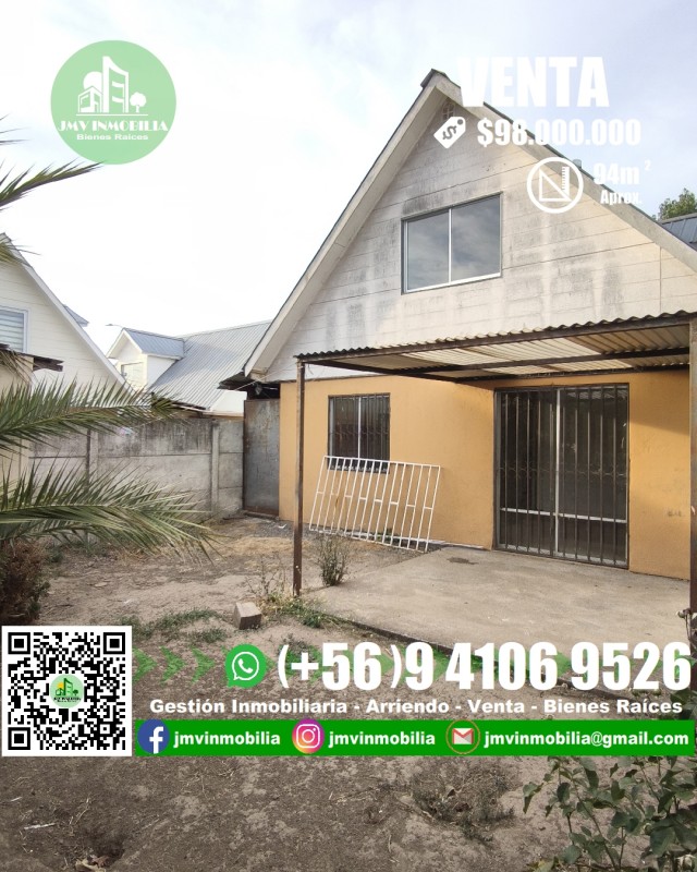 Vendo Casa Villa Doña Rosa de 3D y 2B Con Patio. Chillán