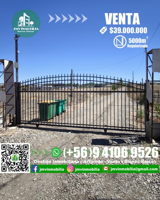 Vendo Parcela 5.000M2 Pasos de Camino Principal. Chillán