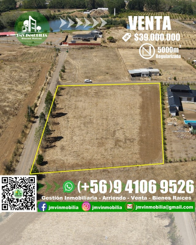 Vendo Parcela 5.000M2 Pasos de Camino Principal. Chillán