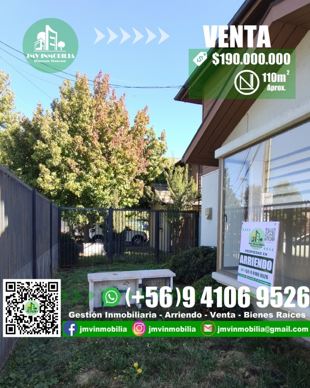 Vendo Casa Barrio Toledo 4D, 4B Con Estacionamiento. Chillán