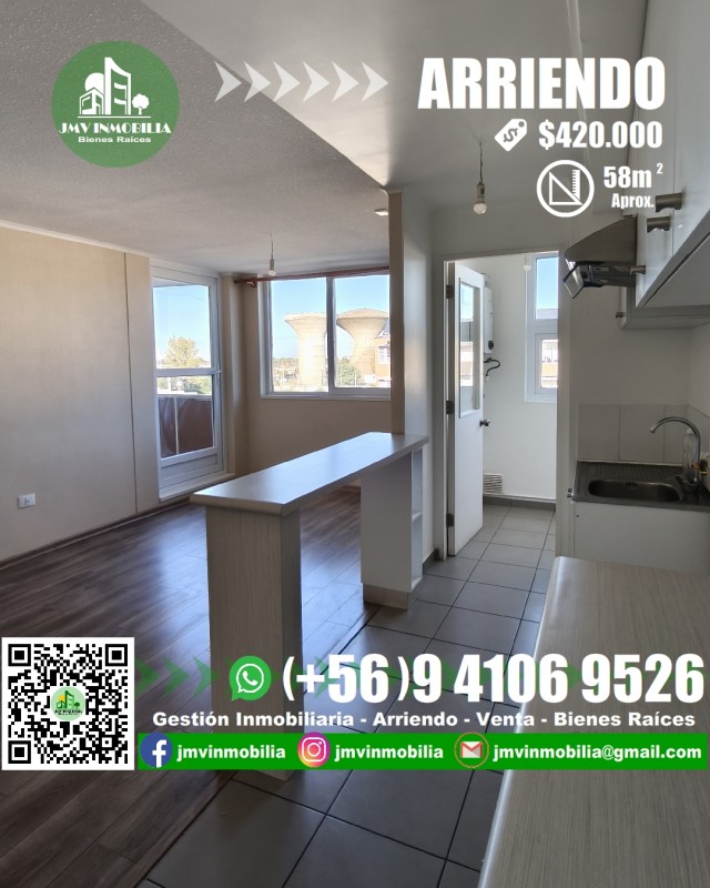 Arriendo Depto. 2D y 1B Con Estacionamiento. Chillán