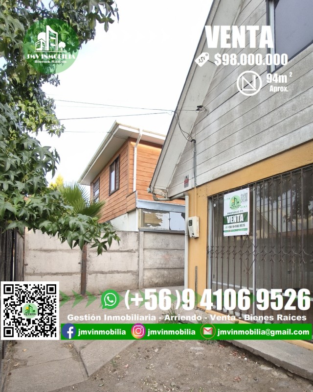 Vendo Casa Villa Doña Rosa de 3D y 2B Con Patio. Chillán