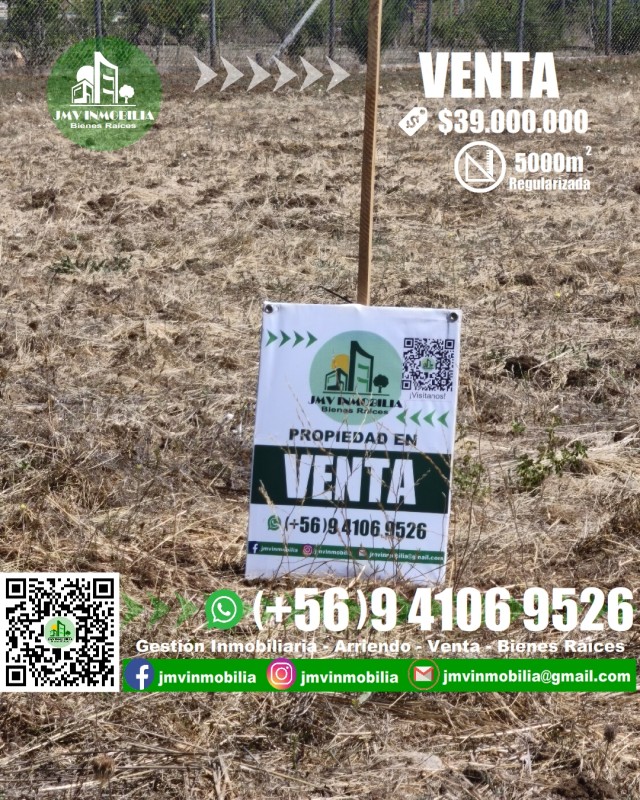 Vendo Parcela 5.000M2 Pasos de Camino Principal. Chillán