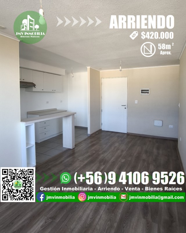 Arriendo Depto. 2D y 1B Con Estacionamiento. Chillán