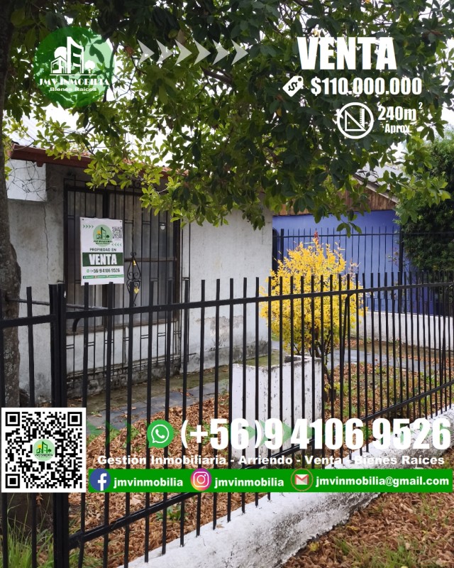 Vendo Casa Villa Magisterio 5D, 1B Estacionamiento. Chillán