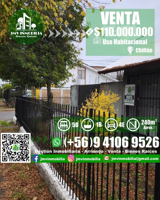 Fotografía de Vendo Casa Villa Magisterio 5D, 1B Estacionamiento. Chillán