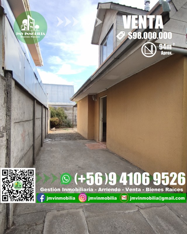 Vendo Casa Villa Doña Rosa de 3D y 2B Con Patio. Chillán