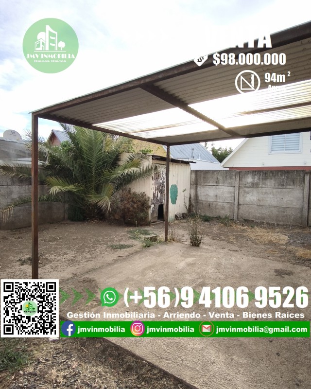 Vendo Casa Villa Doña Rosa de 3D y 2B Con Patio. Chillán