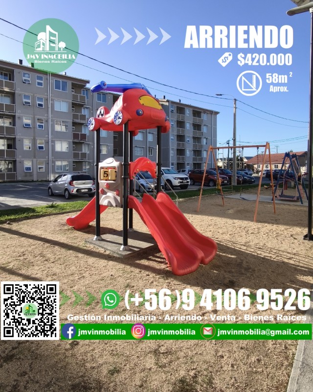 Arriendo Depto. 2D y 1B Con Estacionamiento. Chillán
