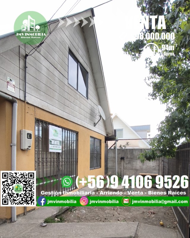 Vendo Casa Villa Doña Rosa de 3D y 2B Con Patio. Chillán