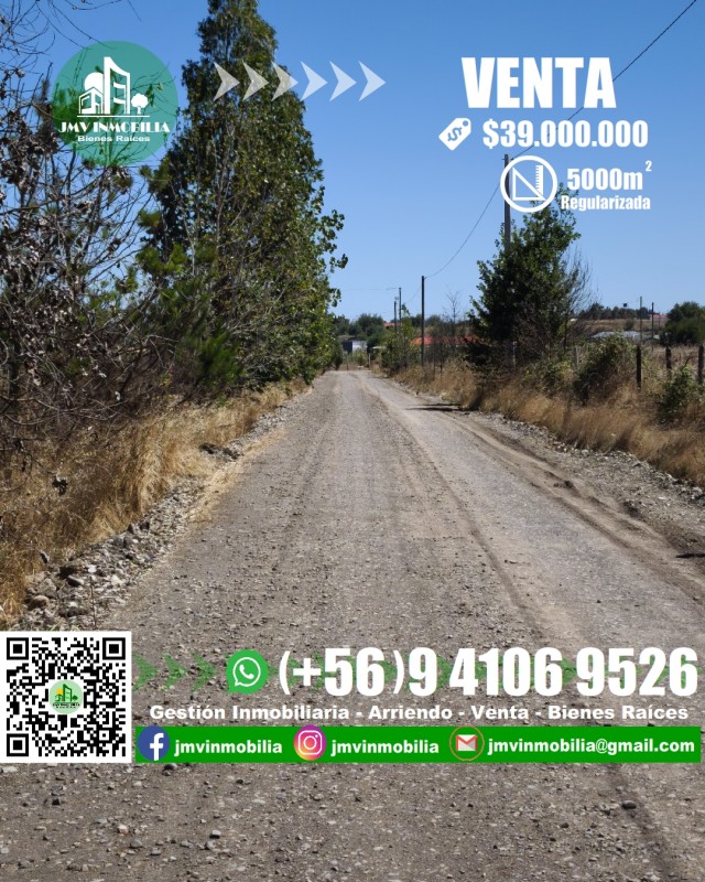 Vendo Parcela 5.000M2 Pasos de Camino Principal. Chillán