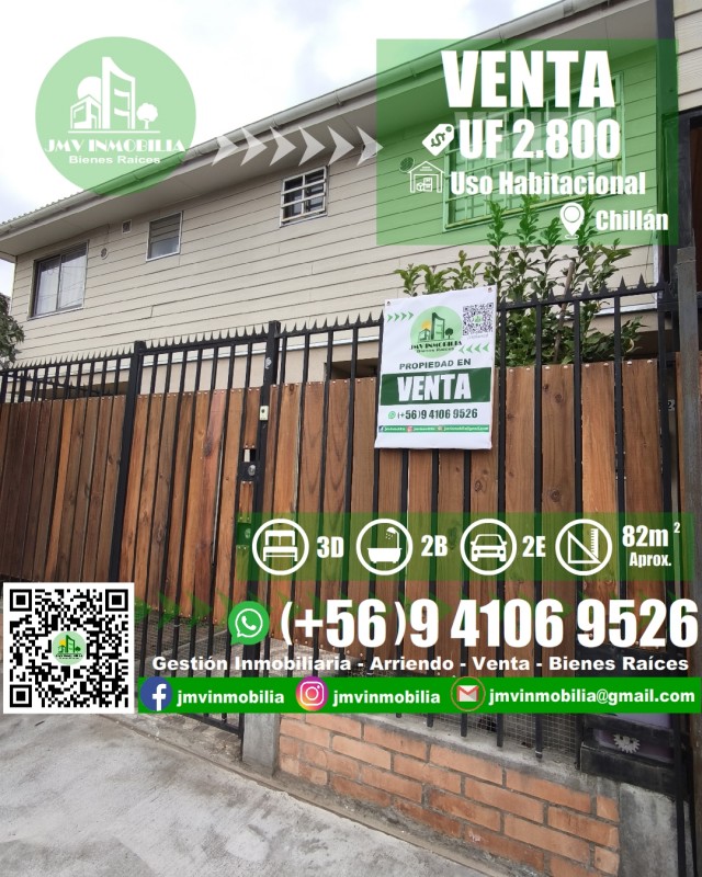Fotografía de Vendo Casa Parque Lantaño 3D y 2B, Estacionamiento. Chillán