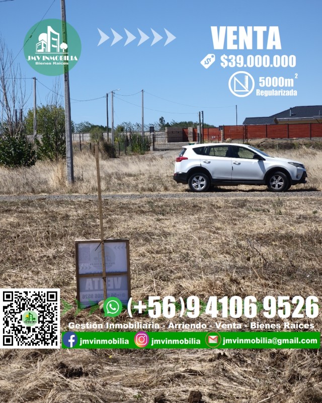 Vendo Parcela 5.000M2 Pasos de Camino Principal. Chillán