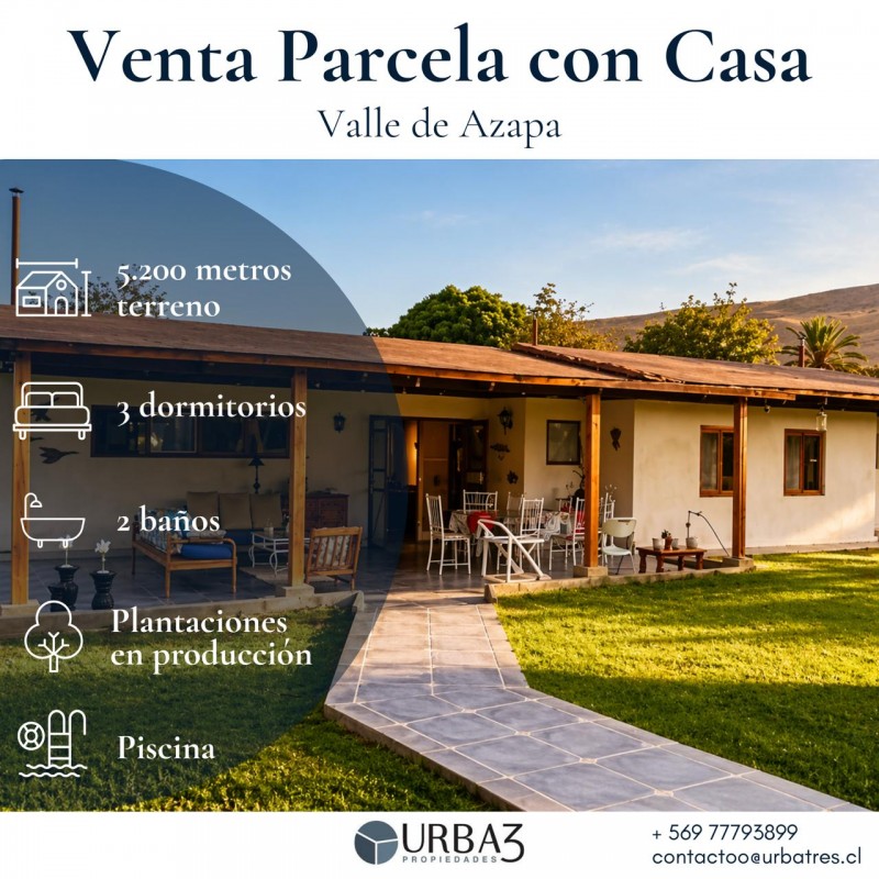 Fotografía de Venta Parcela Con Casa, Piscina,árboles Frutales Valle Azapa