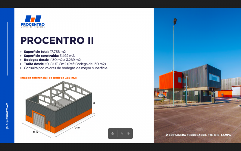 Pro Centro Bodegas , Huechuraba, Lampa y Ciudad Empresarial