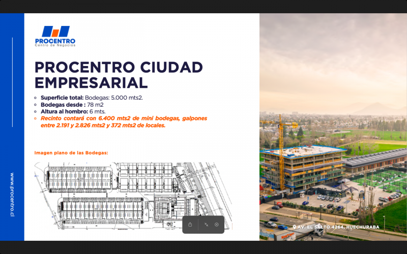 Pro Centro Bodegas , Huechuraba, Lampa y Ciudad Empresarial