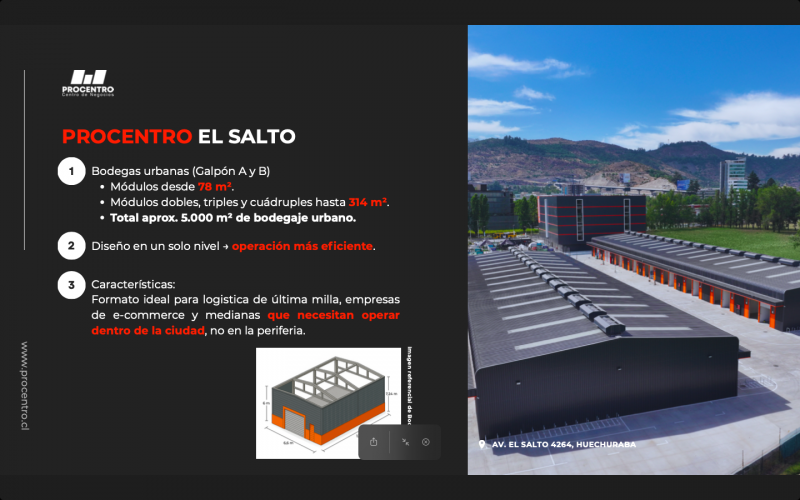 Pro Centro Bodegas , Huechuraba, Lampa y Ciudad Empresarial