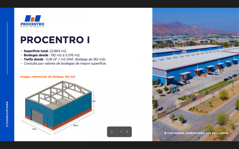 Pro Centro Bodegas , Huechuraba, Lampa y Ciudad Empresarial
