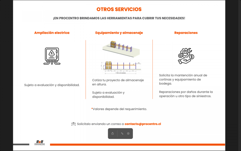 Pro Centro Bodegas , Huechuraba, Lampa y Ciudad Empresarial