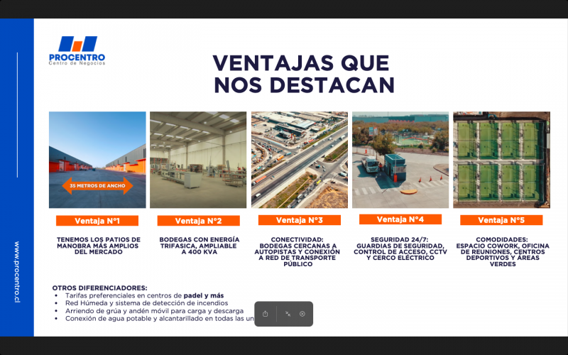 Pro Centro Bodegas , Huechuraba, Lampa y Ciudad Empresarial