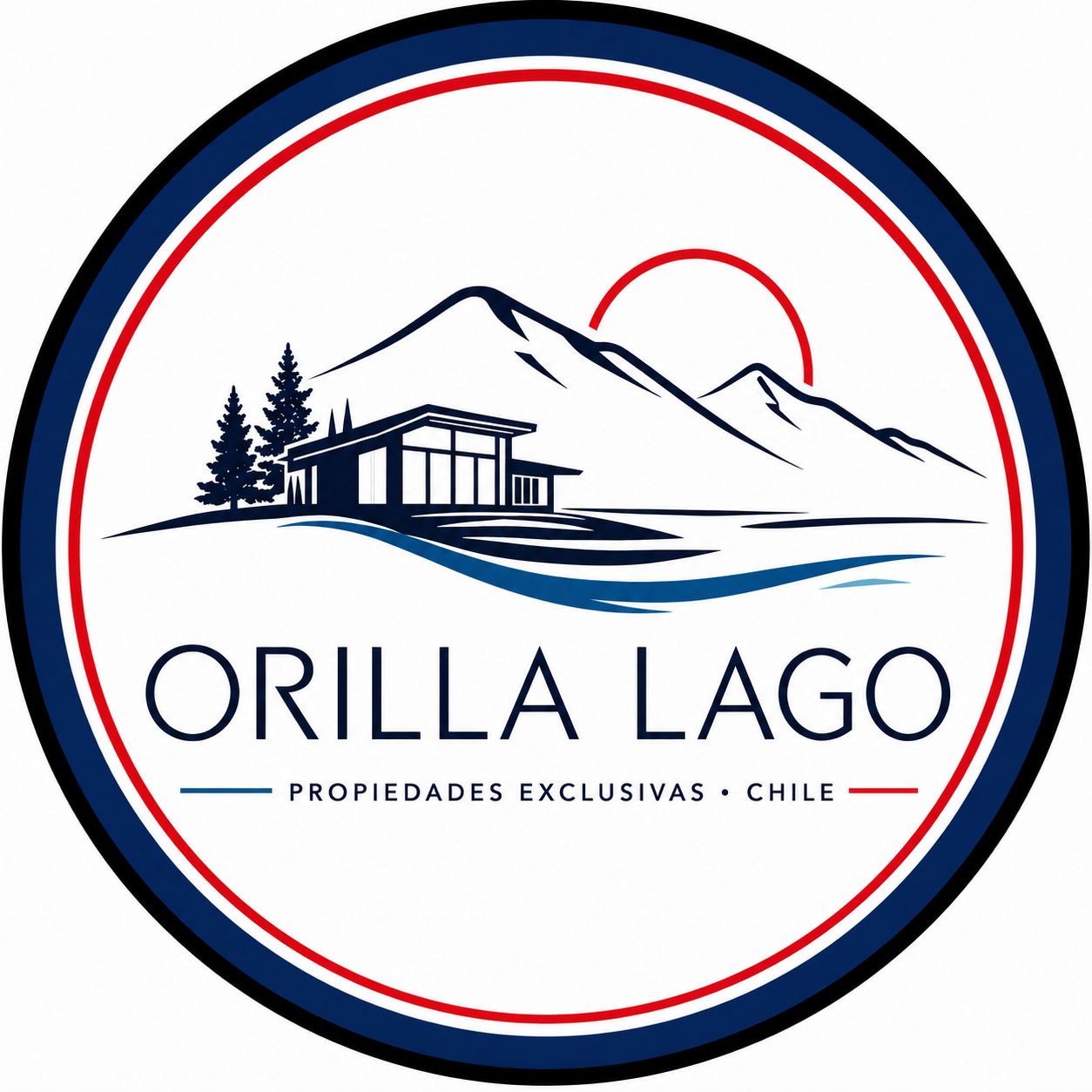 Logotipo de Propiedades de Alta Gama Con Orilla Lago en Chile
